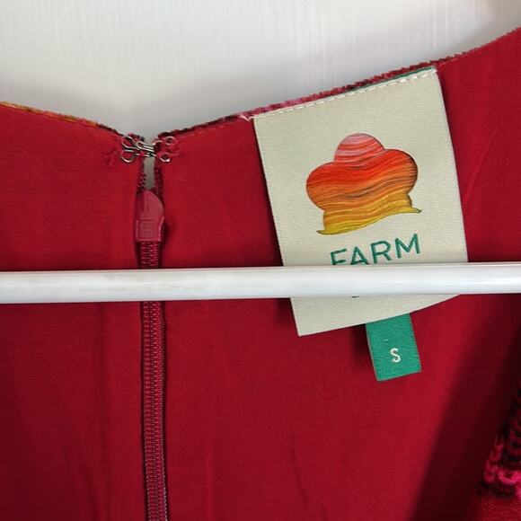 Farm Rio Red Shiny Flowers Mini Dress - Picture 7 of 9